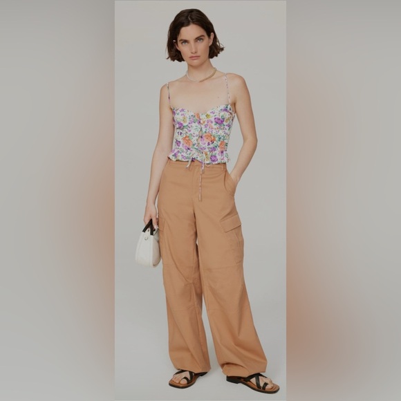 AFRM Rent the Runway Multicolor Floral Camisole Top with Gold Tassles - Picture 6 of 7